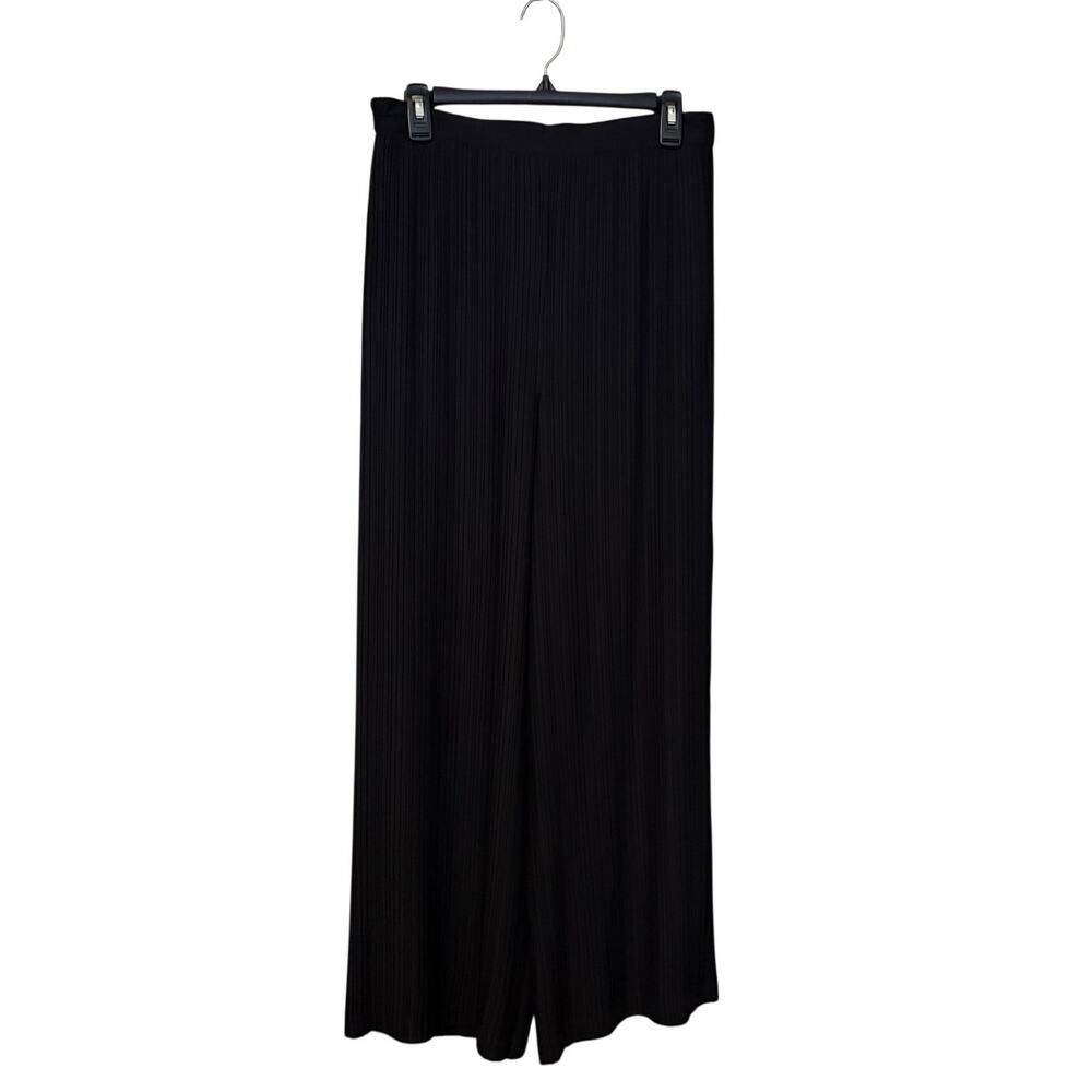 Helmut Lang Black Pleated Wide Leg Trouser Pants Size Small